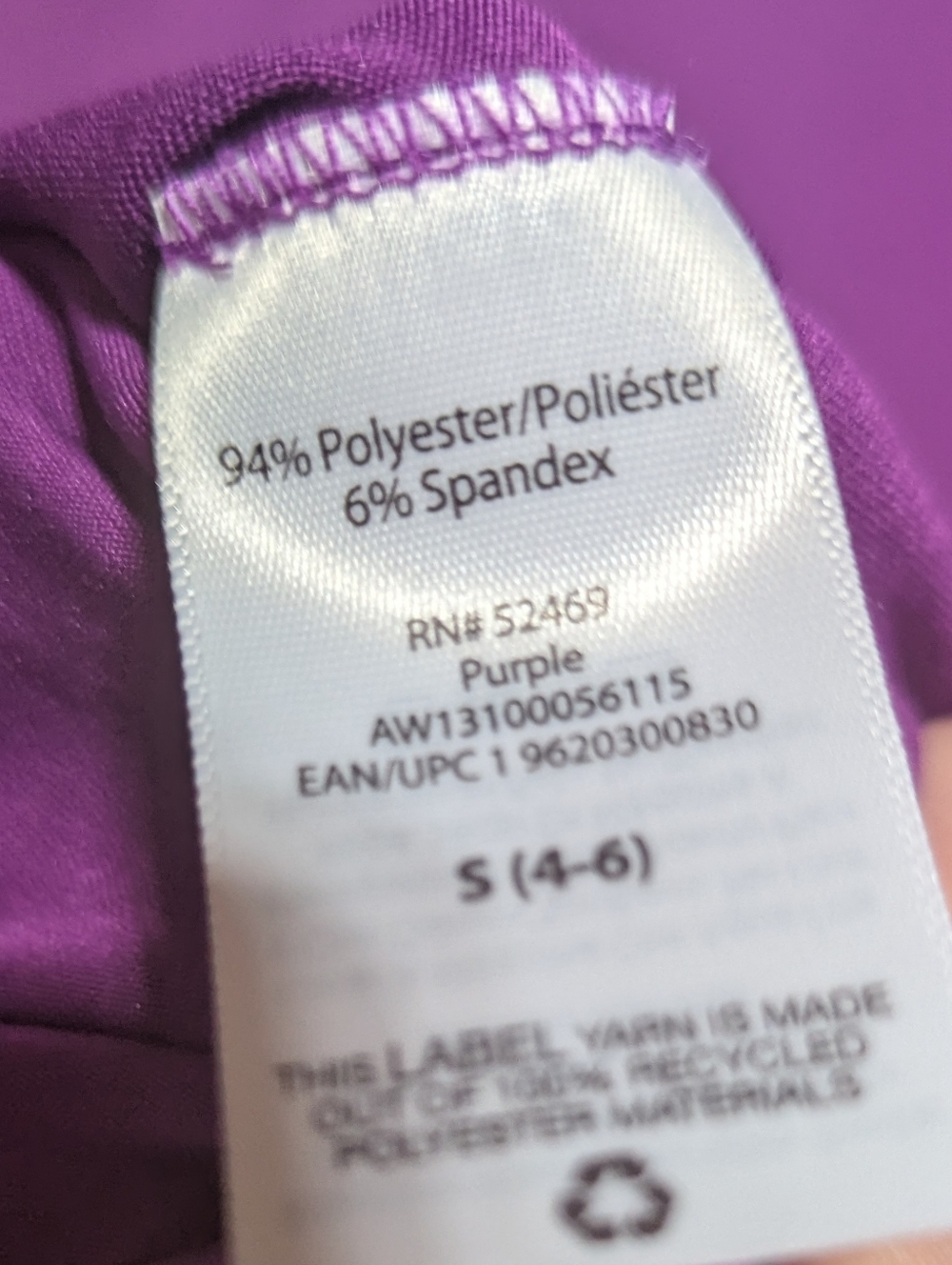 ATHLETIC WORKS women's SHORT SLEEVE shirt size Small (4-6) Purple w-122 - Picture 6 of 7